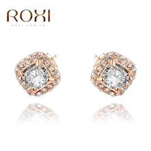ROXI, роскошные серьги для отдыха, розовое золото, светящиеся CZ ювелирные изделия 2 карата ручной работы ювелирные изделия, 2020026590