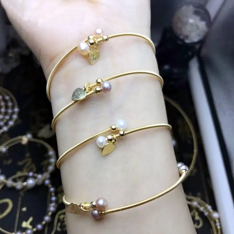 SINZRY ручной работы золотой цвет натуральный пресноводный жемчуг Мода манжеты браслеты для женщин