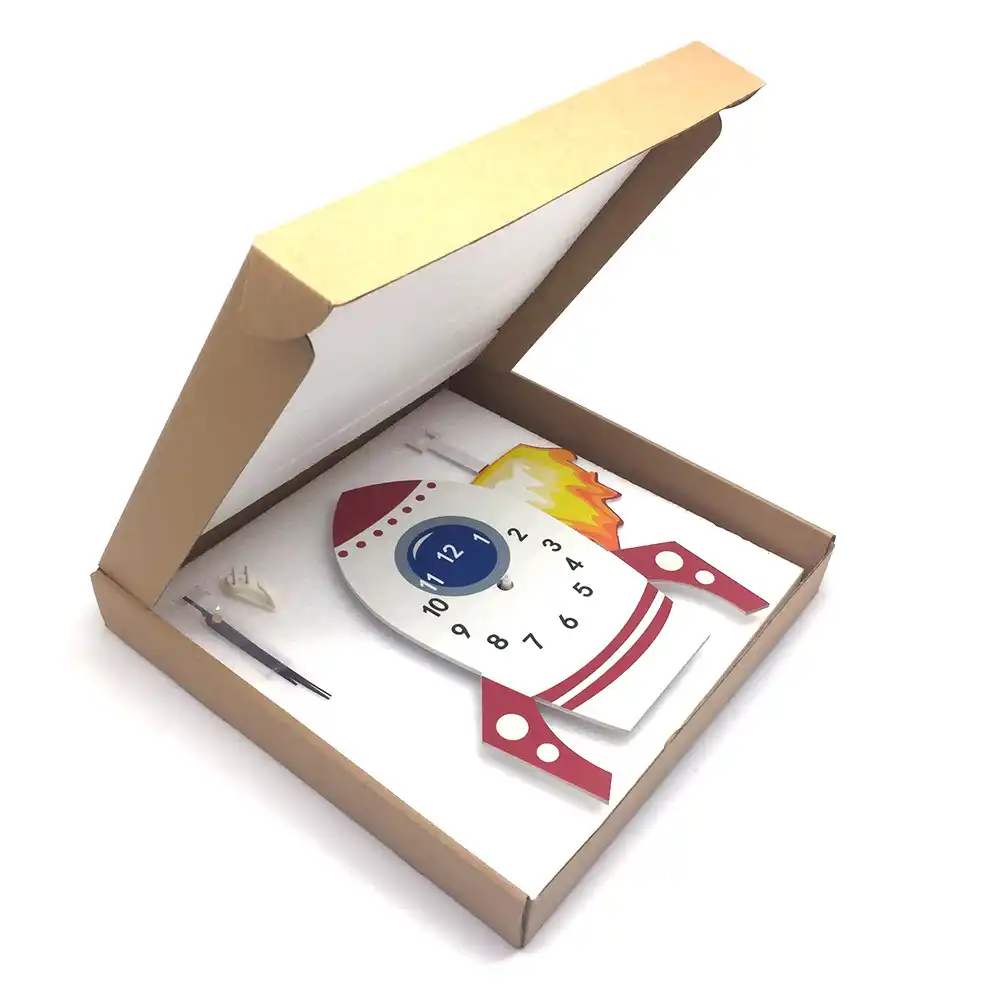 Reloj Cohete De Dibujos Animados péndulo para niños, elegante reloj de