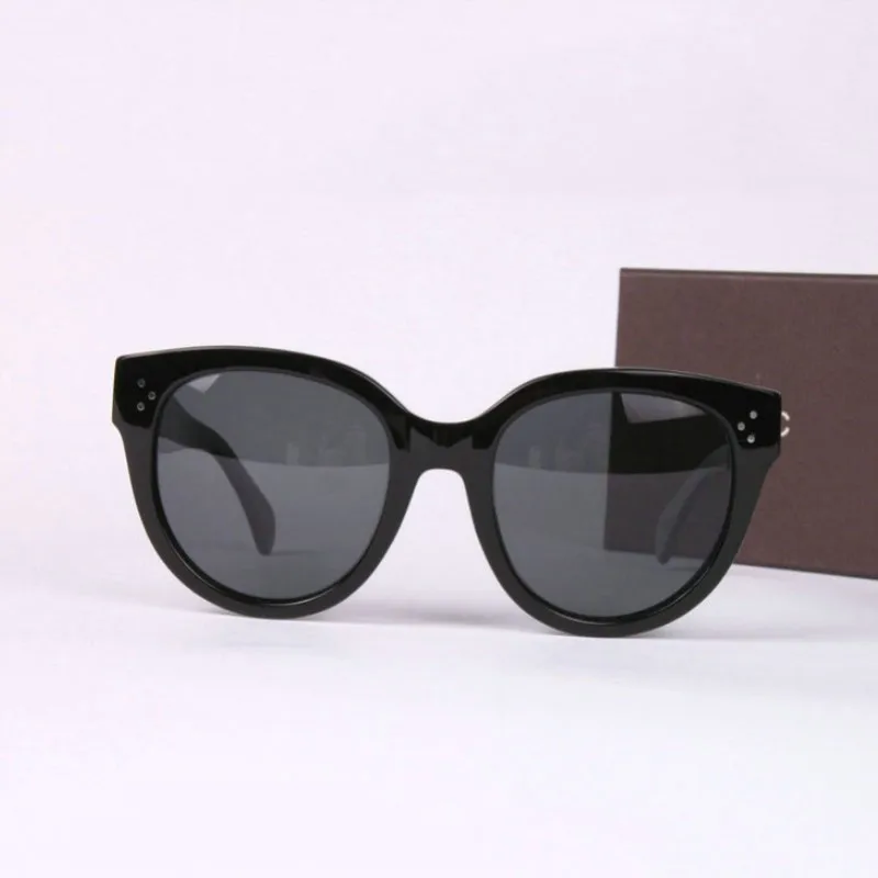 Горячая Для женщин Поляризованные 41755 солнцезащитные очки новые элегантные женские роскошные Брендовая Дизайнерская обувь, женские солнцезащитные очки, Винтажные Солнцезащитные очки - Цвет линз: black leather box