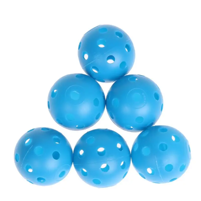 12 шт./компл. Пластиковые Мячи для гольфа с воздушным потоком, полые мячи для гольфа, тренировочные спортивные мячи для комнатных и уличных игр, синие мячи для гольфа