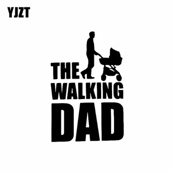 

YJZT 9.9CM*15CM The Walking Dad Fun Sticker Vinyl Decal Baby On Board Black/Silver C10-00535