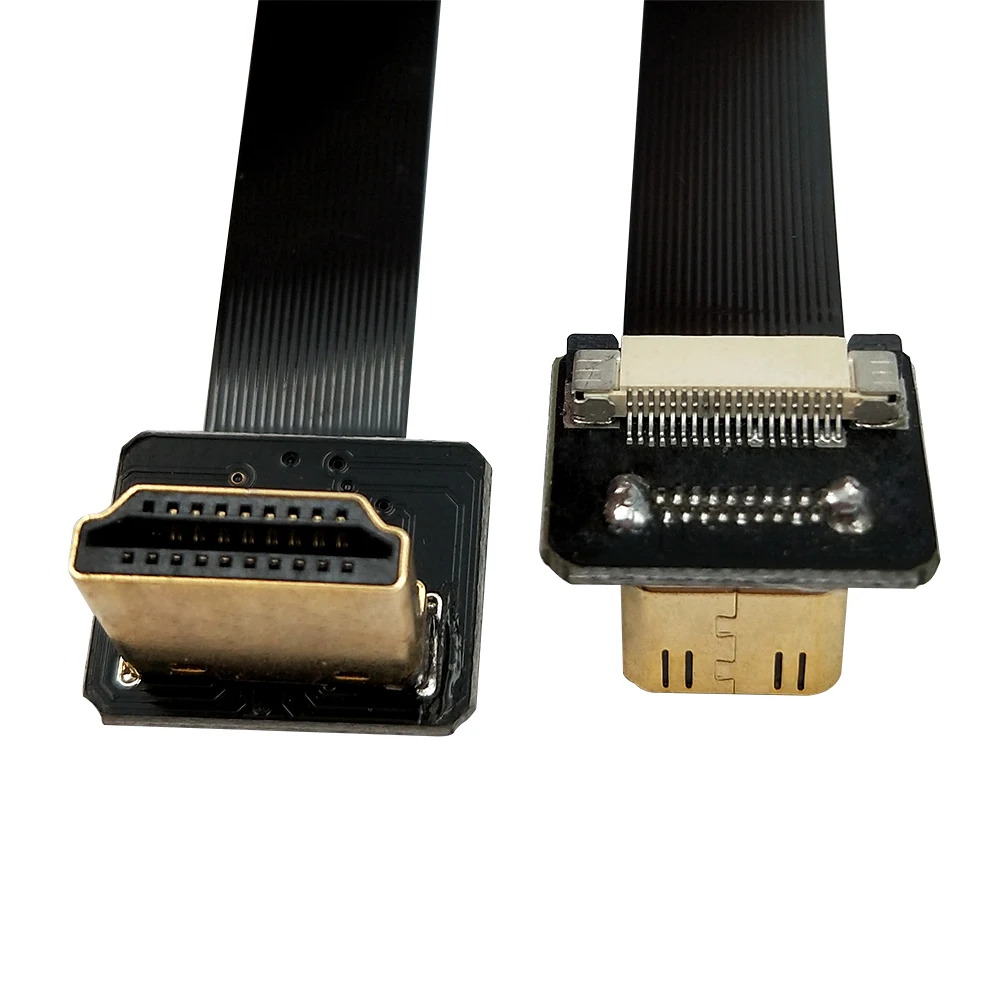 DANSPEED 20 см M/M HDMI Тип к Mini мужчинами вверх под углом HD ТВ FPV плоский кабель для