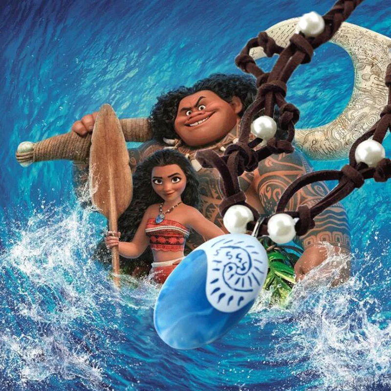 

Hot Princess Moana Maui Necklace Pendant Weapon Saber Fishing Hook With Light 42cm Action Figure Toys for Kids Birthday Gift