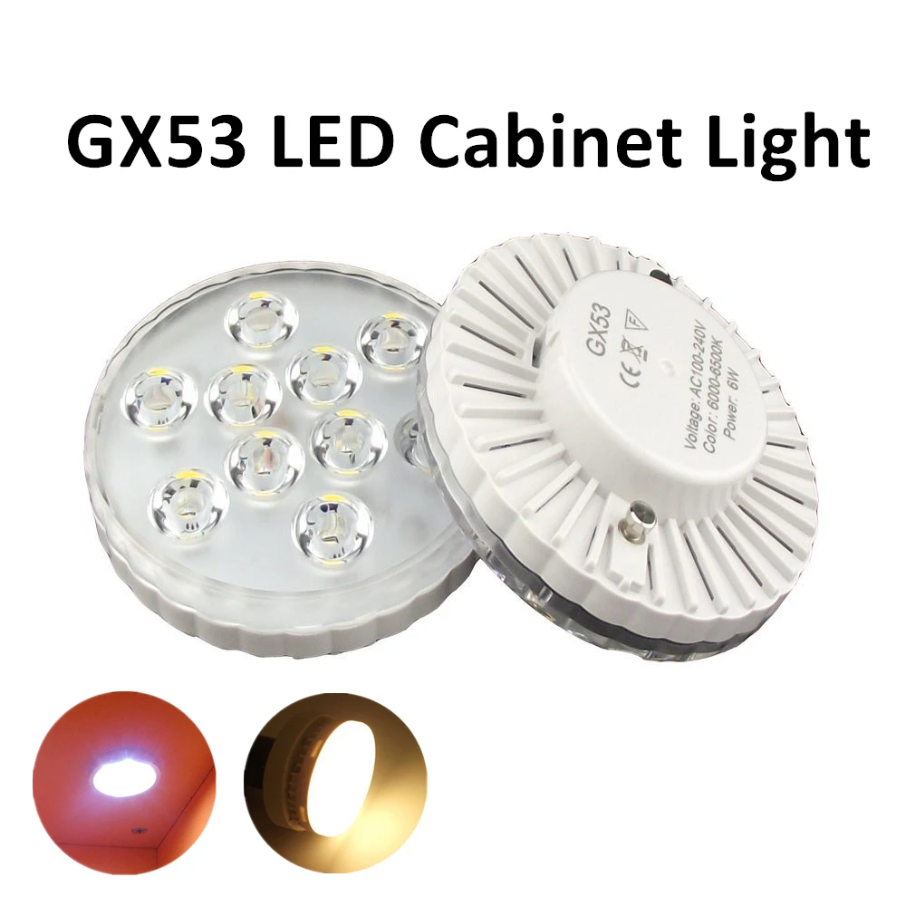 

GX53 LED Cabinet Light Super Bright SMD 5730 GX53 LED Lamp 480LM 5watt 110V 220V Gx53 LED Bulb High Quality GX53 LED