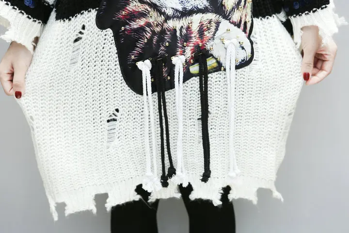 capuz camisola vestido buraco gato dos desenhos