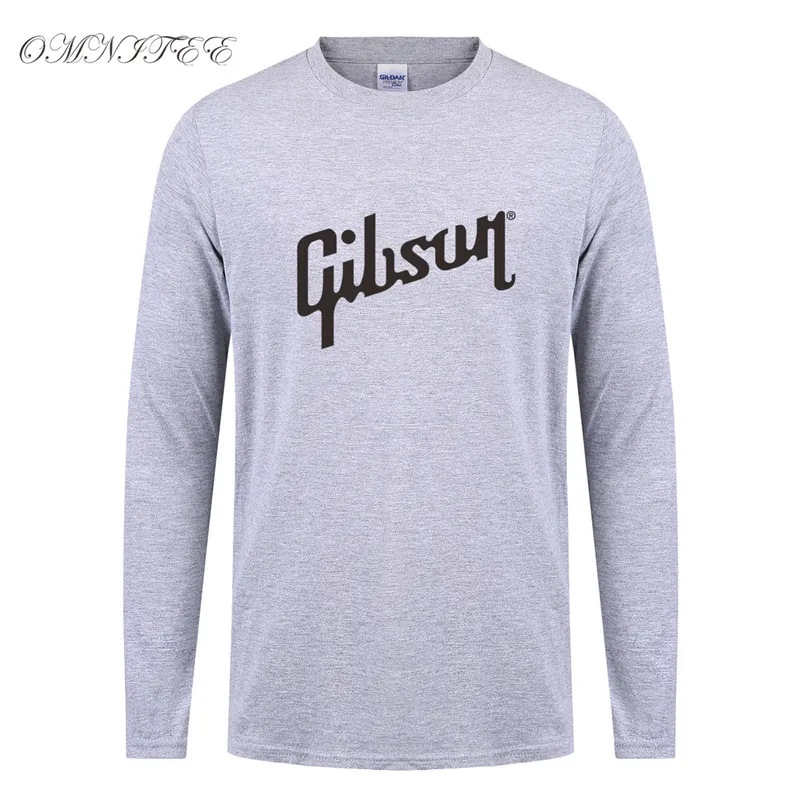 Весна новое поступление Gibson футболки мужские музыка рок футболка с длинным рукавом мужские футболки хип-хоп высокое качество