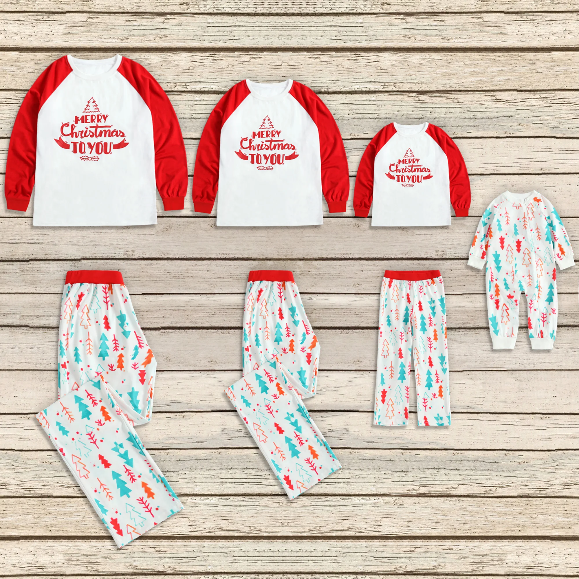 

PatPat Autumn and Winter New Parent-child Casual Letter Tree Print Long-sleeved Shirt and Pants Lounge Set For Family Matching