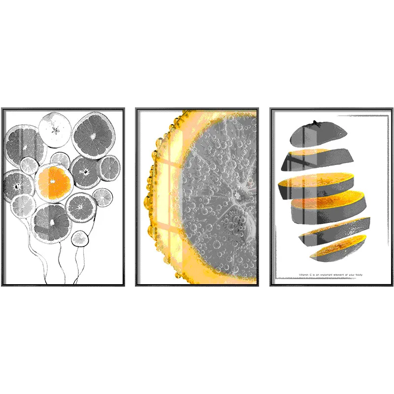 Nordic-Lemon-Black-n-white-Canvas-painting-poster-and-print-Special-Design-Modern-Wall-Art-Pictures
