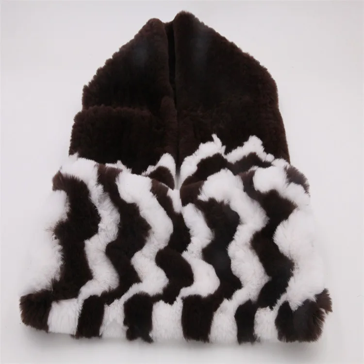  Luxury Women Real Fur Scarf Female knitted genuine Rex Rabbit Fur scarves Winter Female Warm RealFur Shawls (4)