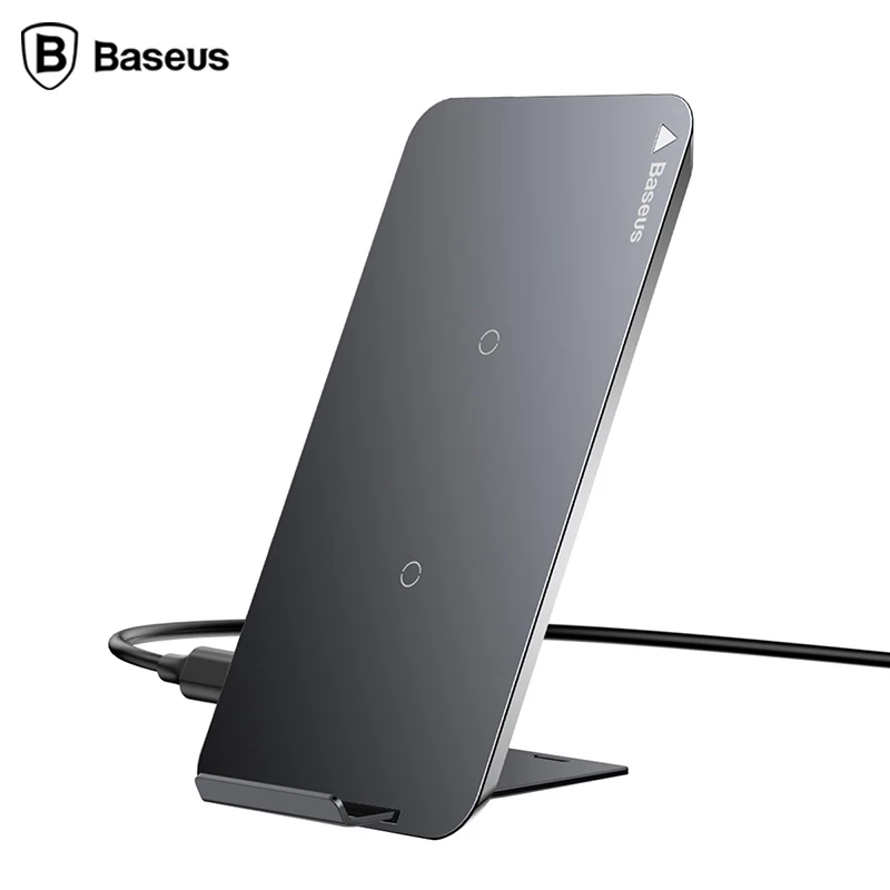 Baseus Qi Беспроводной зарядник Быстрая зарядка для iPhone X samsung Galaxy S9 мобильный телефон зарядное устройство для телефона с подставкой