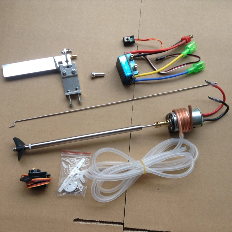 Набор мощности для радиоуправляемой лодки 380 мотор+ комплект вала+ муфта+ щетка 320A ESC+ 95 мм Рулевое управление+ M6 розетка водяное отверстие+ стержень+ трубка+ сервопривод