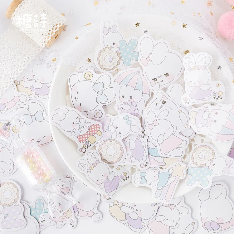 

45 pcs/pack Soft Girl Rabbit Bullet Journal Decorative Stickers Scrapbooking Stick Label Diary Stationery Album Stickers