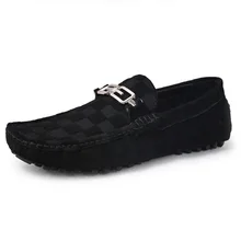 США 5-11 Кожа вождения Повседневная скольжения на бизнес Loafer мужчины пряжки обувь