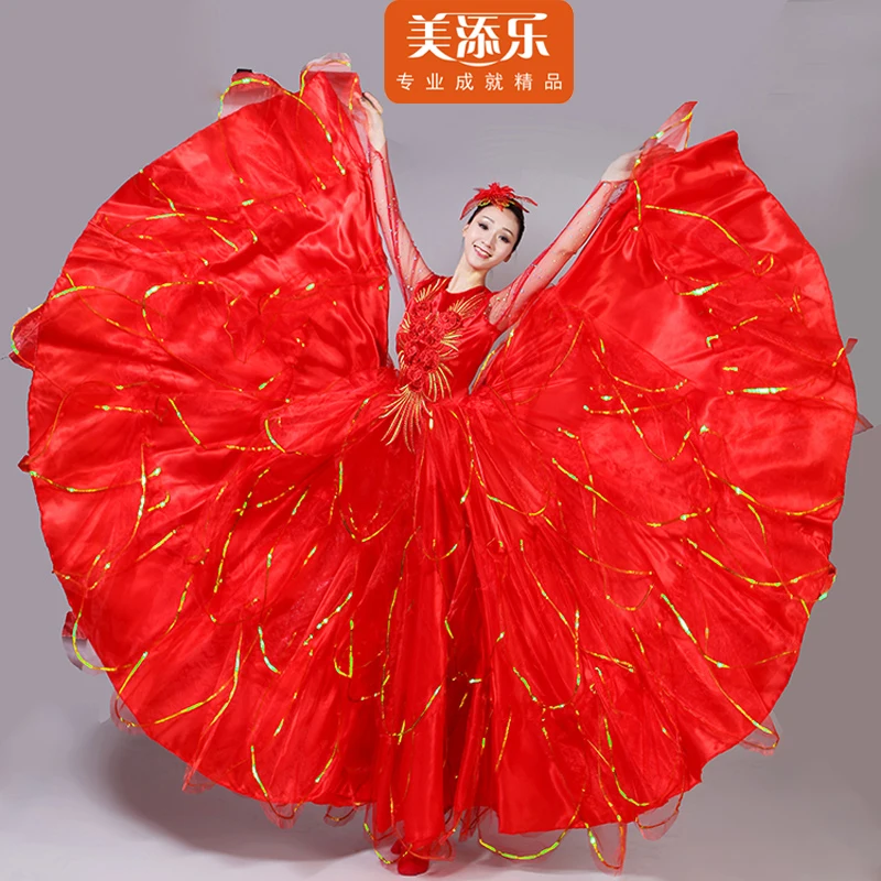 

Spanish Flamenco Full-skirts 2019 New Opening Dance Big Pendulum Dress Adult Women Modern Dancing Stage Performance Costume H541