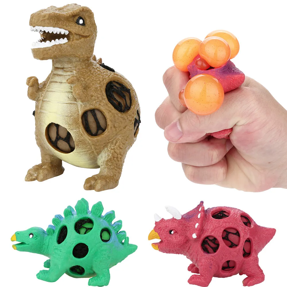 

Toy kids hot toy for children Dinosaur Model Grape Venting Balls Squeeze Pressure Stress Ball squishable Stress Relief Toy