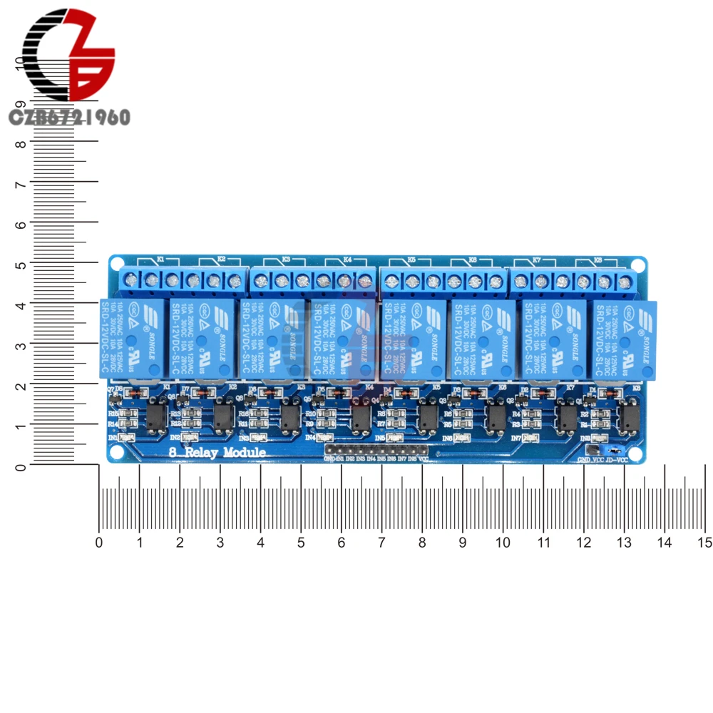 12 В 8 канальный 8CH оптокопплер релейный модуль для Arduino AVR PIC DSP ARM MSP430 ttl logic