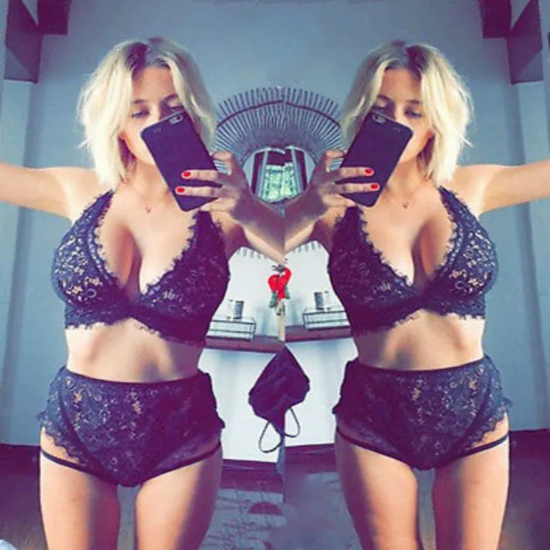 

Women Sexy Lingerie Lace Bra and Underwear Hollow out Babydoll Sheer Sleepwear Nightwear