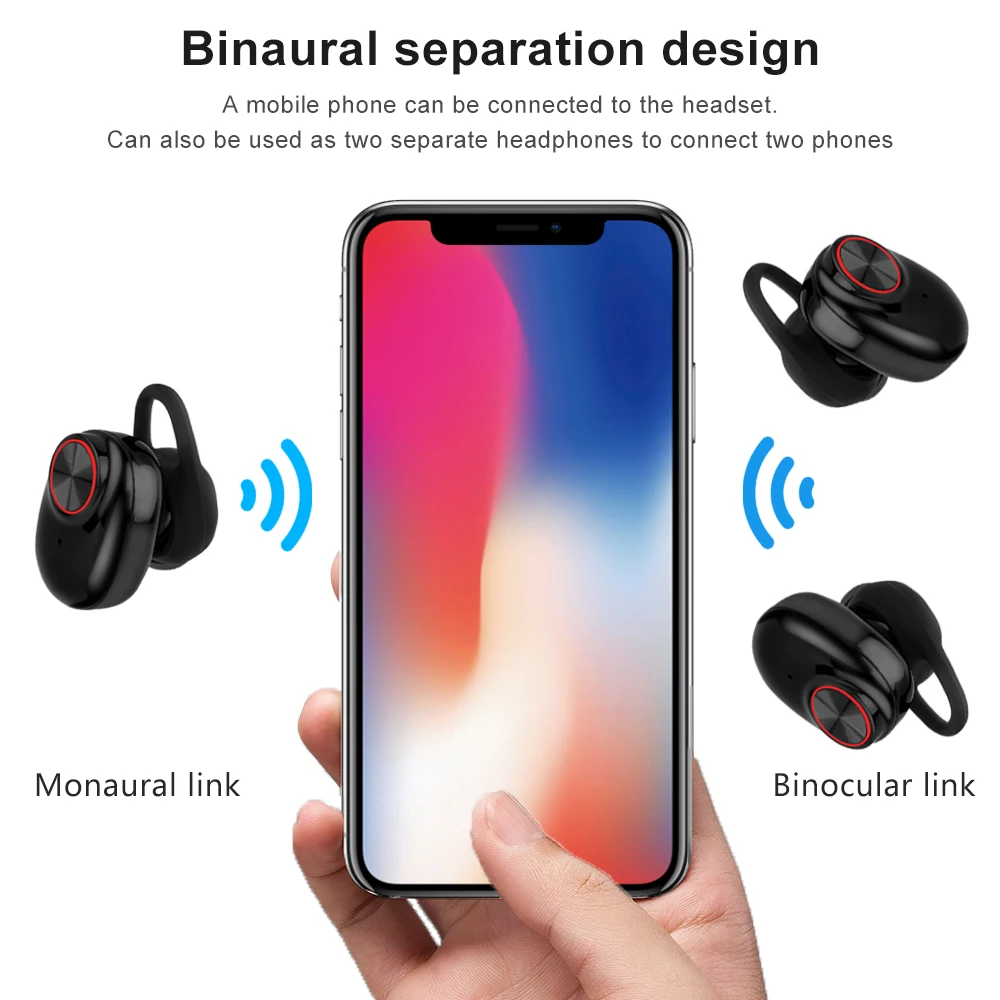 V5 TWS беспроводные наушники Bluetooth 5 0 + EDR Стерео шумоподавление водонепроницаемая