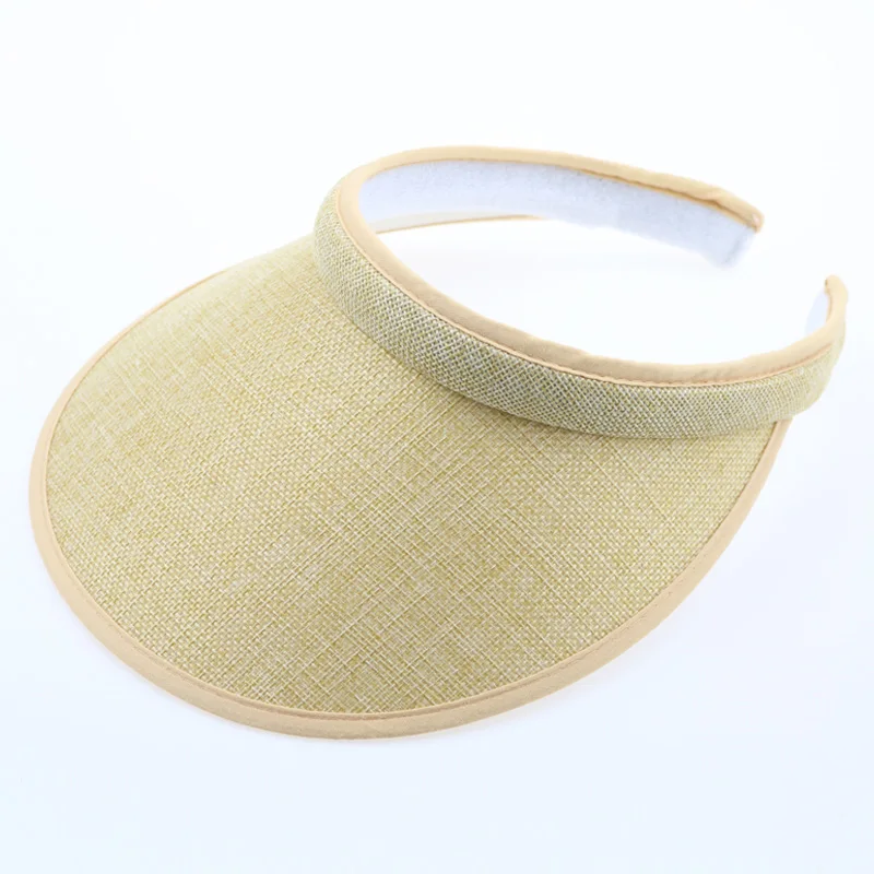 Мода топлесс Солнцезащитная шляпка для Для женщин Регулируемый соломенная шляпа Кепка с большой козырек для путешествия женская летняя сумка для пляжа Шапки на продвижение - Цвет: Beige