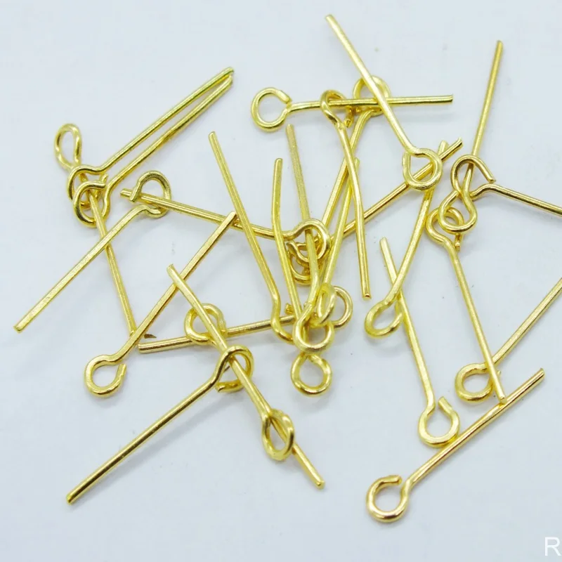 Wholesale 500 grams 40MMX0.7MM Gold Plated (Nickel Free ) Eye Pins