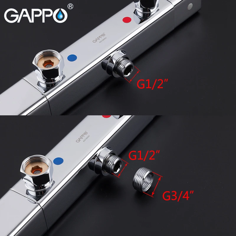 GAPPO حوض الحنفيات الكروم الحمام دش جدار ترموستات حوض الحنفيات خلاط griferia منظم حرارة للحمام حوض الحنفيات