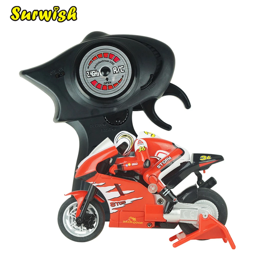 

8012 Creative Mini Magic Prestige RC Motorcycle High Speed Car Toy for Children - Red