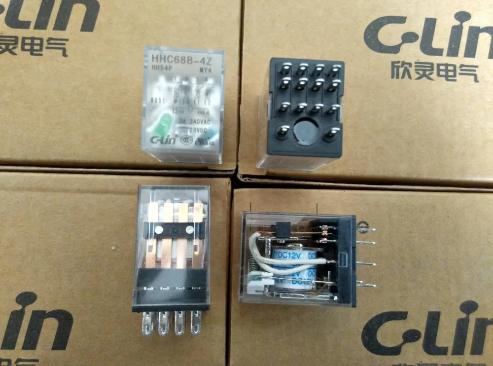 

HHC68BL-4Z Brand new original authentic C-Lin HHC68B-4Z YZR4PD JZX-22F(D)/4Z HH54P MY4 Relay DC12V