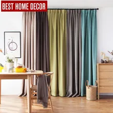 BHD linen modern pleated cloth blackout font b curtains b font for font b window b