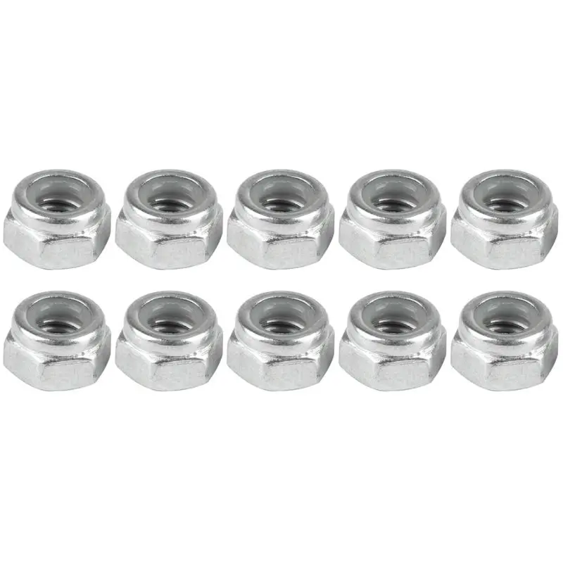 

10PCS M3/M4/M5 Silver Hex Nylon Insert Lock Nuts Anti-loose Self-locking Nut Bolts Screw Cap for 3D Printer Parts Accessories