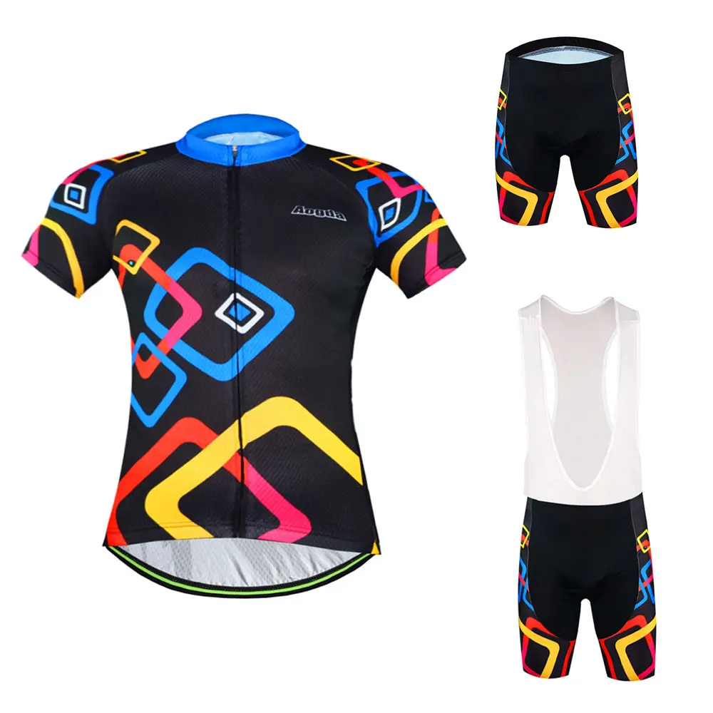 Aogda Cycling Set Short Sleeve Men's Cycling Jersey & Bike Padded (Bib