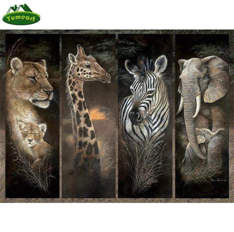 

YUMEART 5D DIY Diamond painting Leopard Giraffe Zebra Full square/Round Diamond embroidery Cross Stitch Rhinestone Mosaic