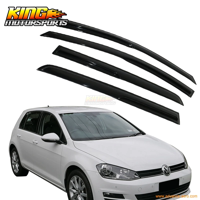 For 2015 2017 VW Golf MK7 Smoked Aero JDM Wind Deflectors Stick On