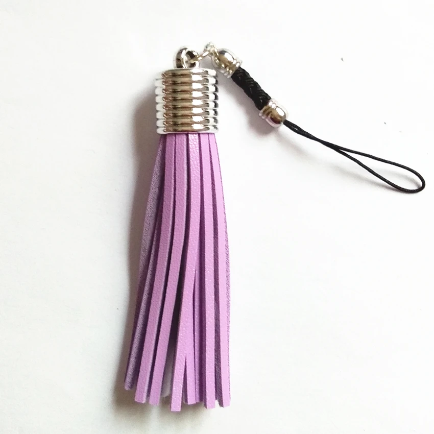 

Mini Leather Pompon Key Chains Small Leather Tassel Key Ring Tassel Pendant Personality Hang Keychains Phone Key Chain