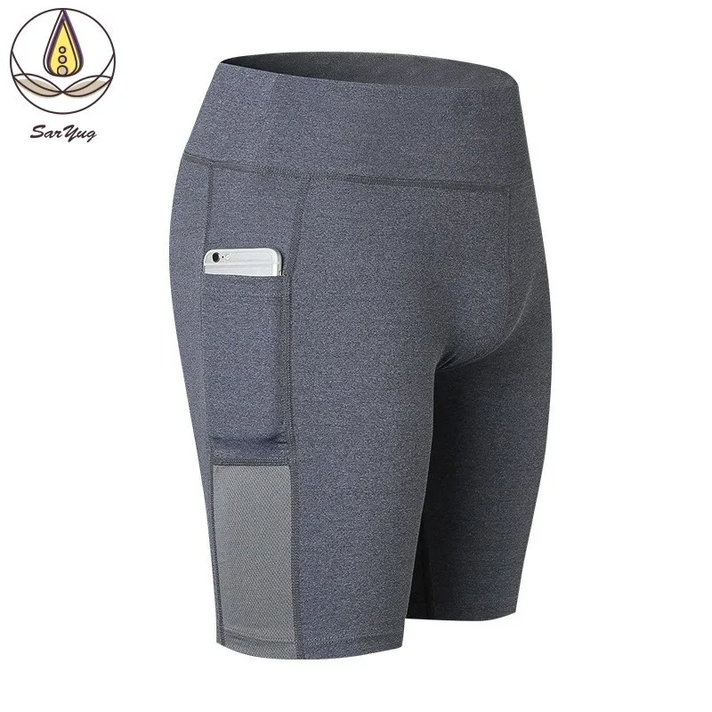 

Women Fiteness Elastic Shorts Gym Fitness Pocket Sport Shorts Workout Running Leggings Tight Patchwork Sportswear Soft Shorts