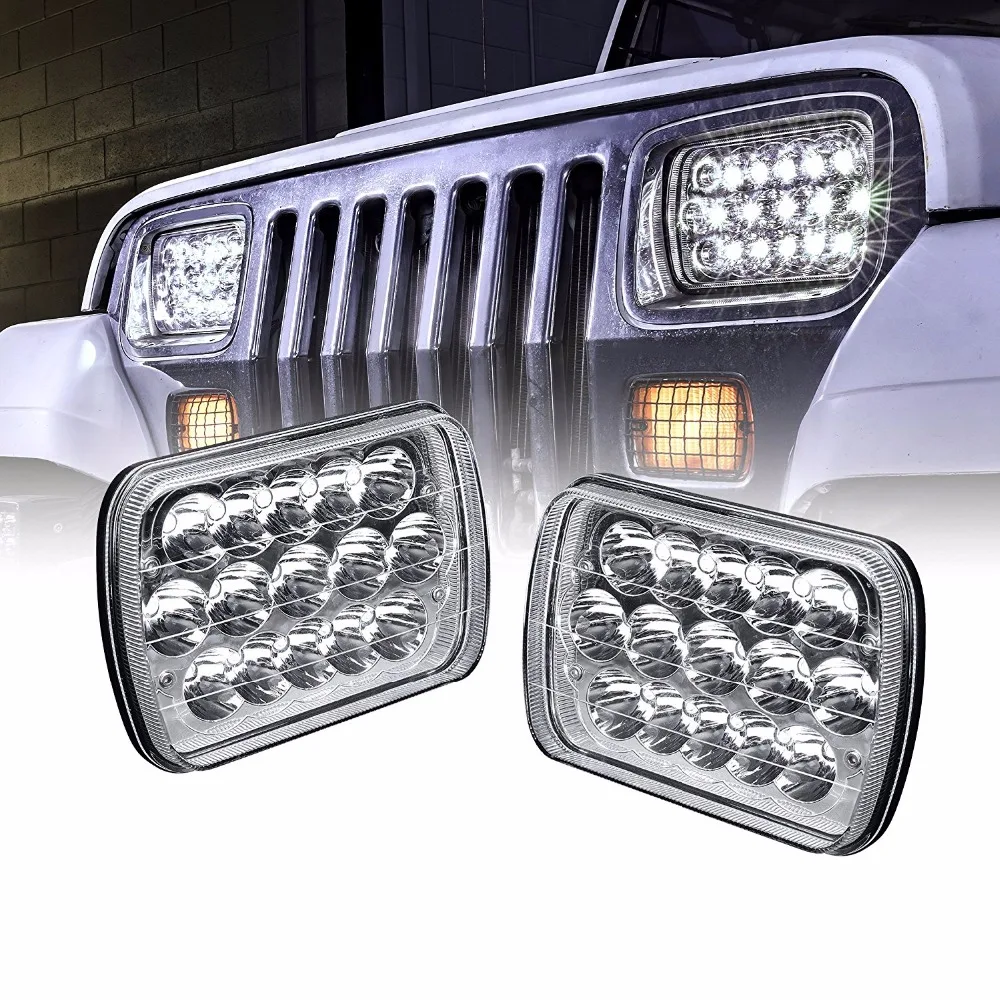 

5x7 inch Led Headlights Rectangle 7x6 Led Headlights Pair 6054 Led Headlight Hi/Low Led Sealed Beam Chevy For Jeep Wrangler