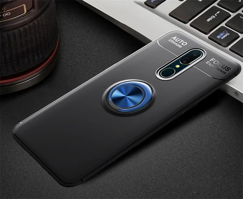 Роскошный чехол для Nokia 6,1 7,1 для Nokia 6, чехол с магнитным кольцом, мягкий матовый Силиконовый чехол для Nokia 5,1(X5) 3,1 Plus, чехол - Цвет: blue black