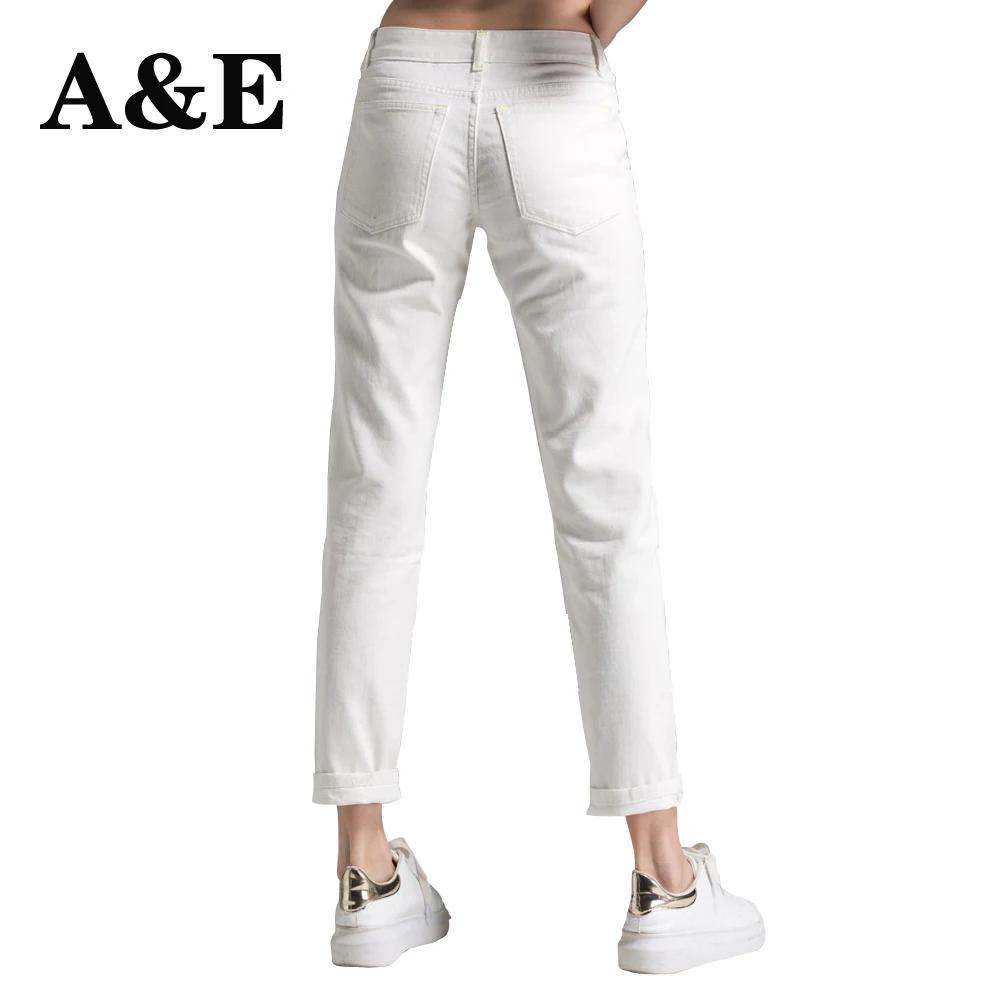 Kopen Alice Elmer Wit Boyfriend Jeans Voor Vrouwen Jeans Broek Vrouwen Mid Taille Denim Jeans Vrouwelijke Broek