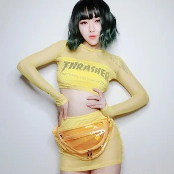 

Jazz Dance Costumes Women Hip Hop Dance Pole Dance Clothing DJ Rave Sexy Outfits For Women GoGo Dancer Stage Costume DQL384