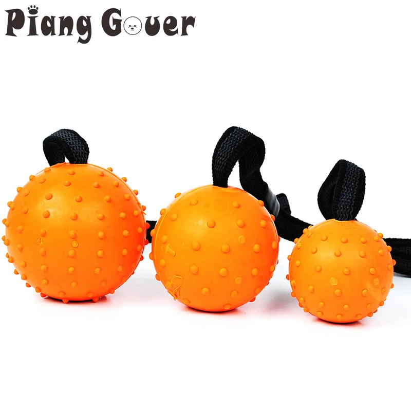 Thorn Ball Pet Toy Multiple Color Rubber Dog Toy Ball With Strap Rope Pet Dog Training Balls