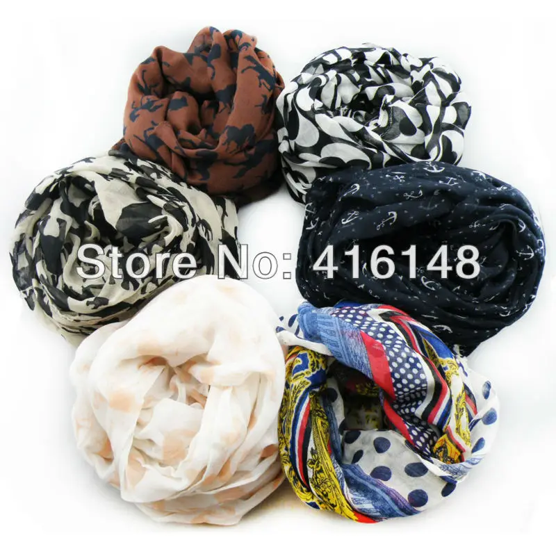 Autumn winter soft and comfortable scarf wraps animal pattern Free shipping | Аксессуары для одежды