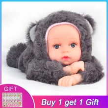 UCanaan Plush Stuffed Toys for Children Kawaii Soft 6 Colors Rabbit Bear Best Birthday Gifts for