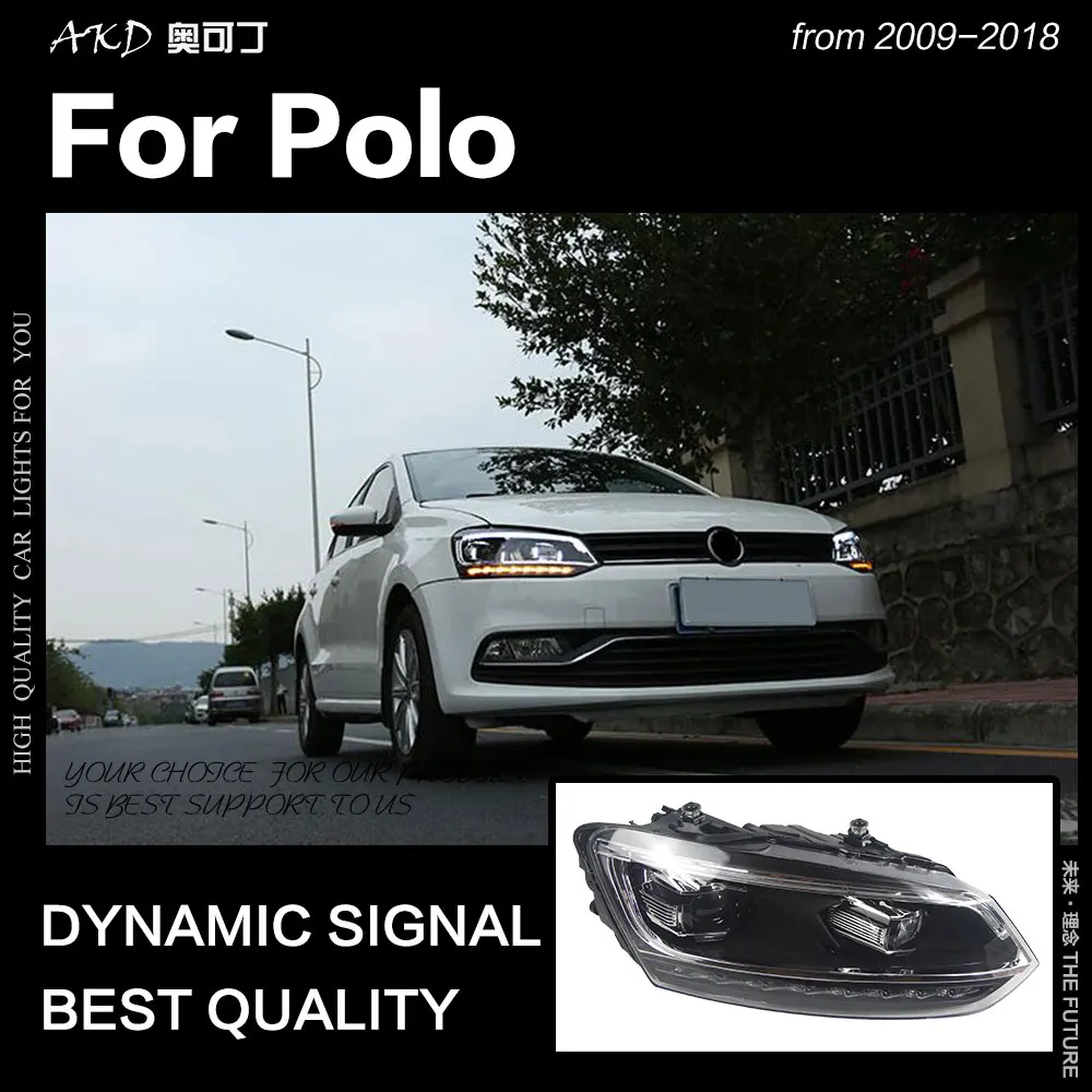 AKD автомобильный Стайлинг для Polo фар 2010- Vento светодиодный фонарь светодиодный DRL Hid головной фонарь Ангел глаз биксеноновый луч аксессуары