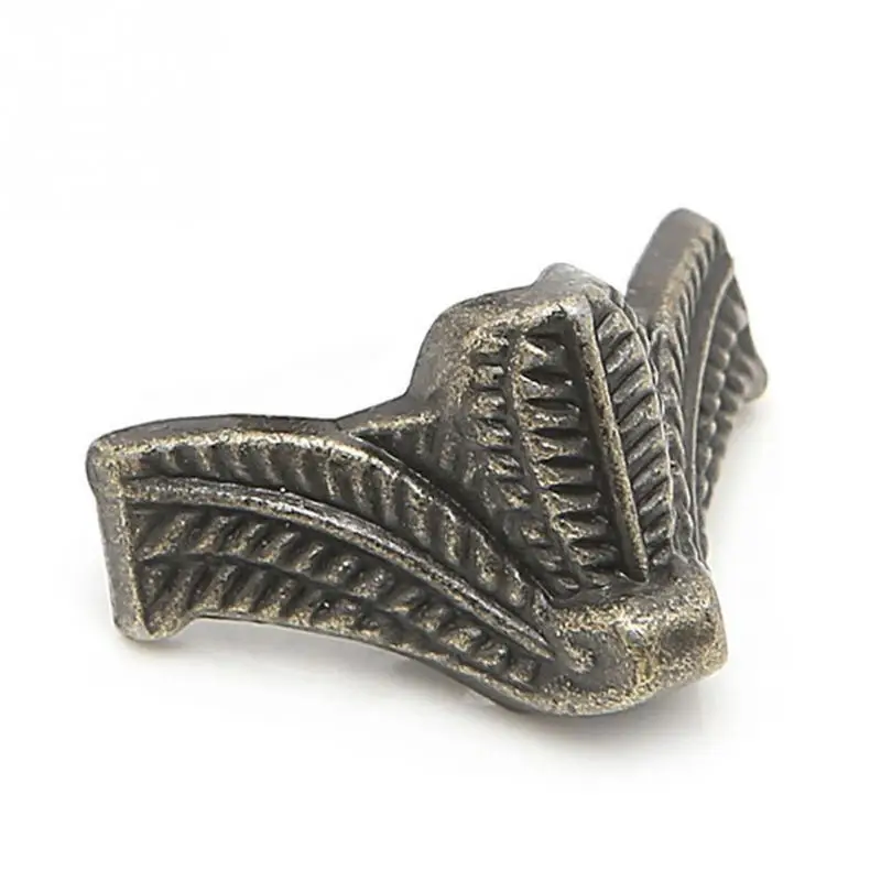 

4Pcs/lot Vintage Jewelry Box Wooden Case Decorative Furniture Feet Leg Metal Corner Furniture Leg protector