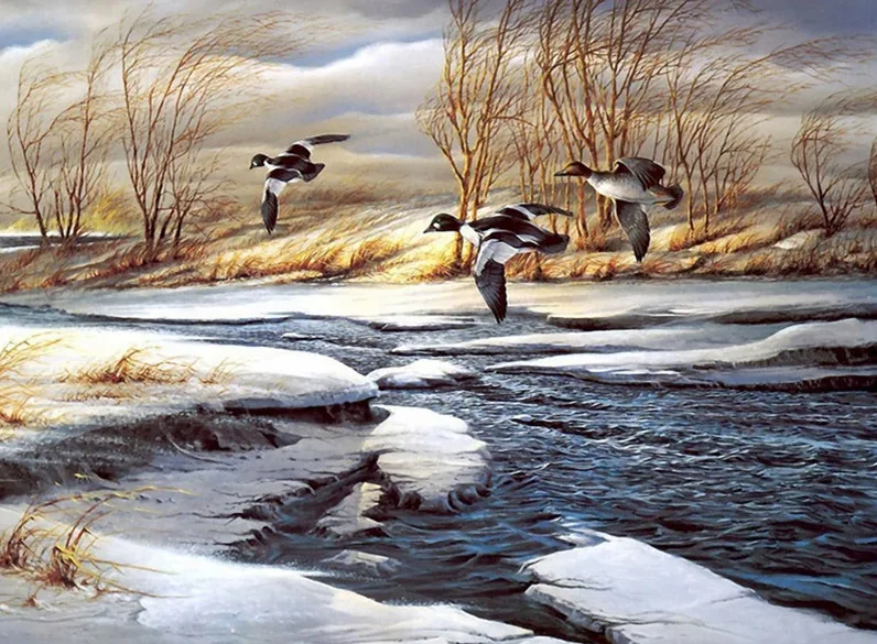 

Animal fly bird scenery Handmade Needlework Embroidery DIY DMC Cross Stitch Kits Crafts 14CT Unprinted Home decor wall Arts