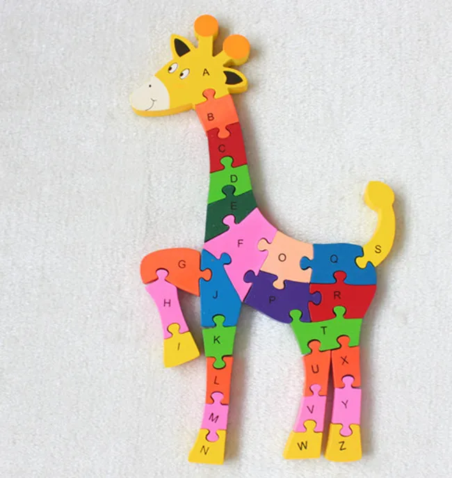 

New wooden toy Animal Finger Giraffe Puzzle Baby toy Free shipping