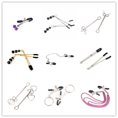 Nipple Clamps With Metal Chain Flirting Teasing Sex Flirt Kit Nipple Clamps Slave Exotic Accessories Bdsm Milk Clip Breast Clip