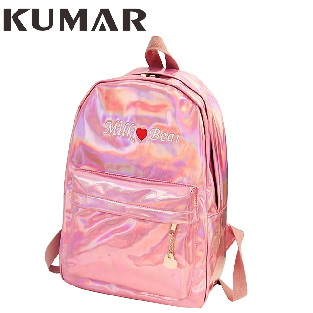 

Hologram Mochila Kanken Bag Women Leather Backpacks Embroidery Student Backpack For Teenagers Girls Large Capacity Female Travel