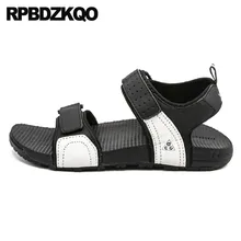 Черный люди воздухопроницаемый спорт большой размер дизайнер обувь Мужские сандалии летние наружные ремень кожа воды Runway кроссовки 45