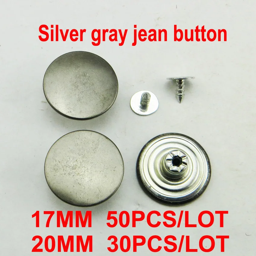 

20mm SILVER GRAY Buttons Pattern Jean Tack Metal Knopf Bouton Retrol Buttons Garment AccessorY Wholesale 30 Sets mjb-201
